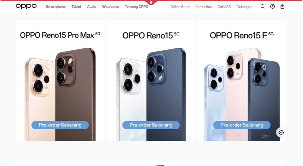 Cuma DP Rp 200 Ribu, Oppo Reno 15 Series Resmi Bisa Kamu Bawa Pulang